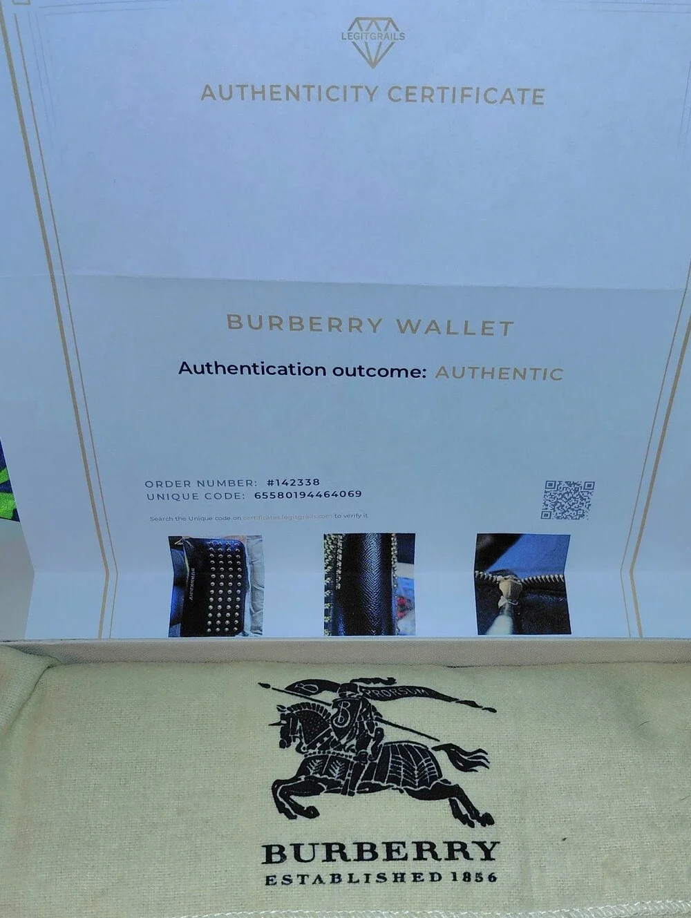 Burberry Black Studded Leather Wallet Great Condition In Box with COA MSRP $560